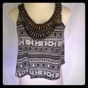 Rue 21 Beaded Neckline Crop Top